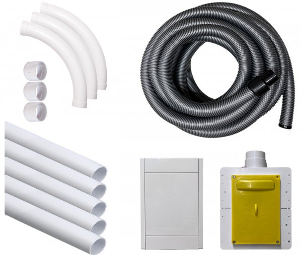 Montážní sada pro hadice ve zdi, včetně hadice 1x12m, kompletní zásuvky a instalčního materiálu